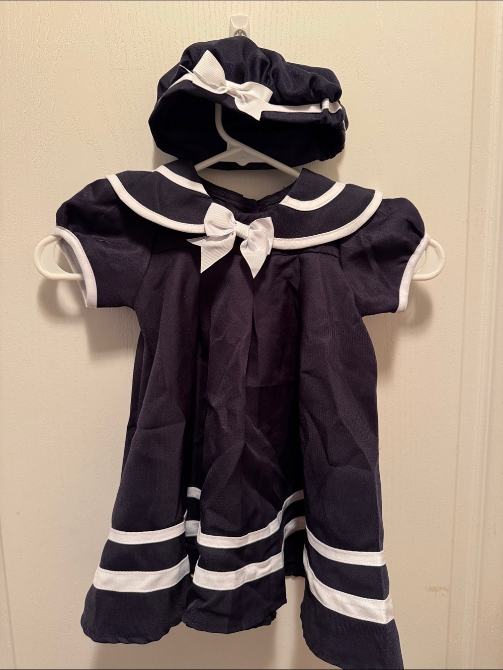 Rare Editions Navy and White Sailor Dress with Matching Hat